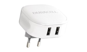 Duracell 2x2,4A USB telefoon-/tabletoplader